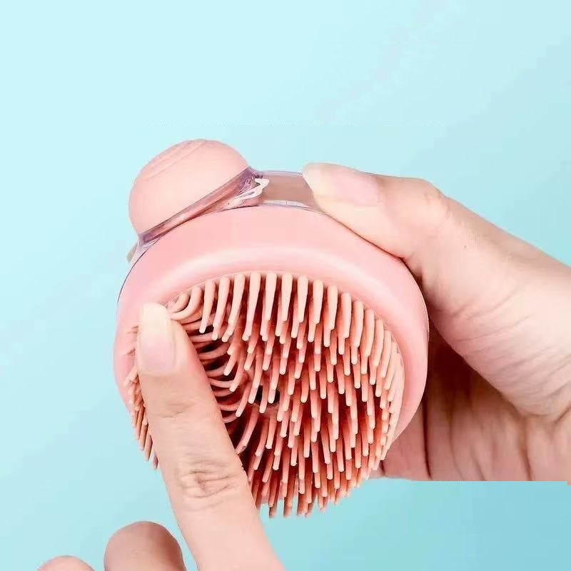 cepillo de silicona con dispensador de champú